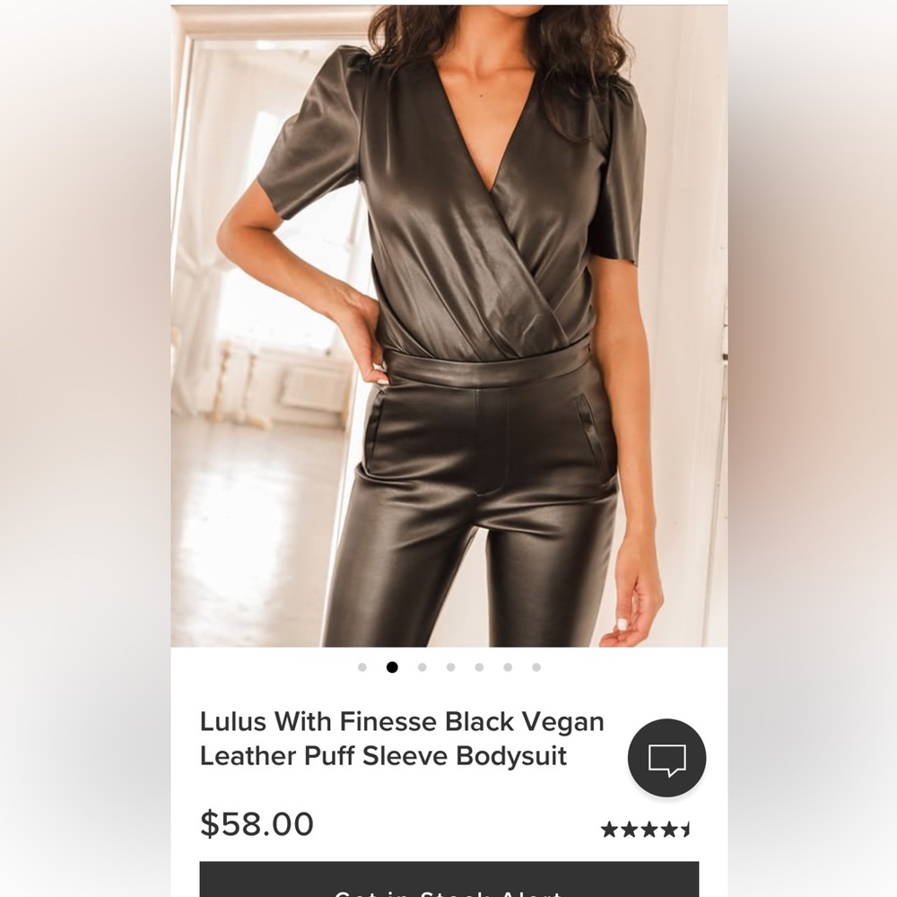 Vegan leather black bodysuit